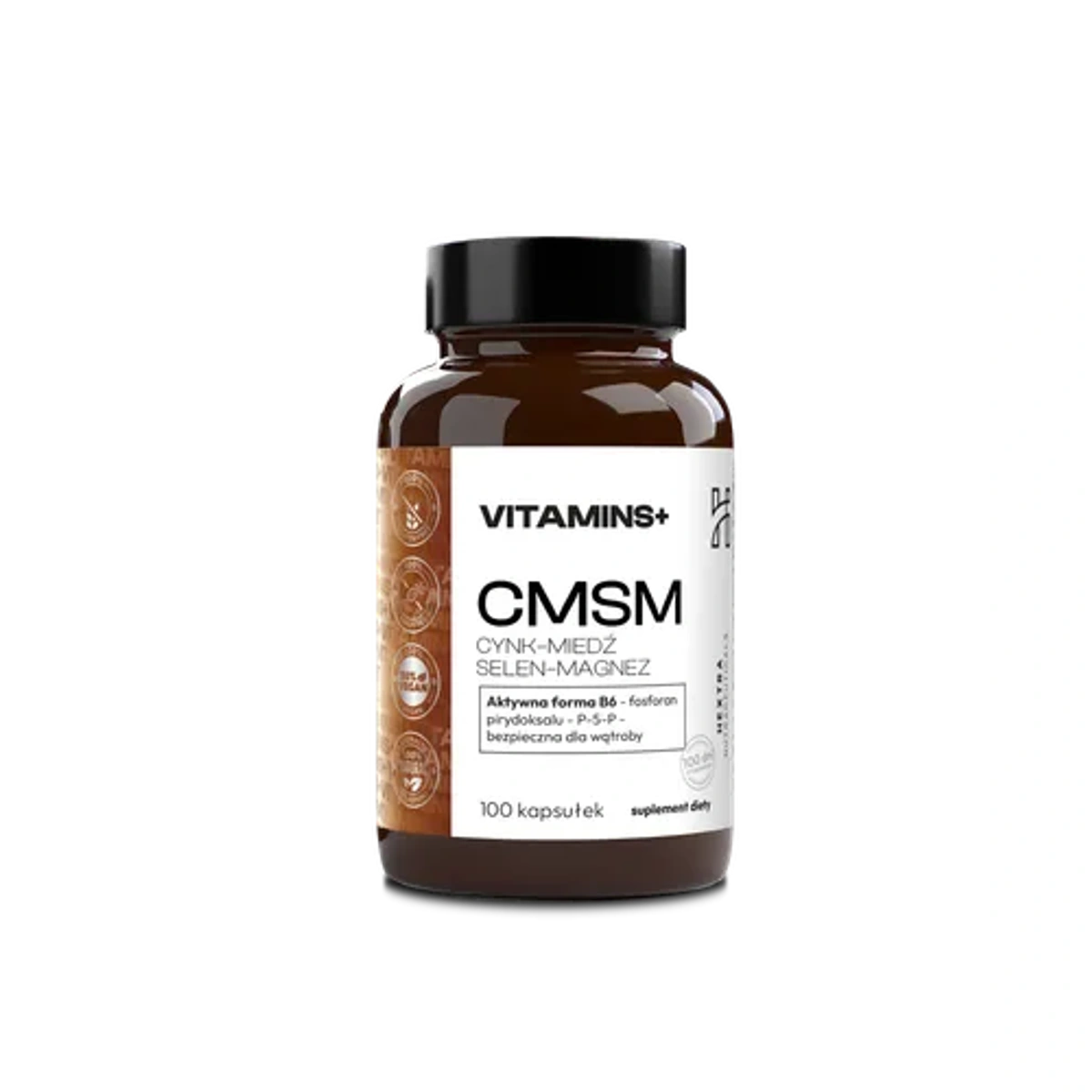 CMSM Cynk, Miedź, Selen, Magnez + B6 - 100 kapsułek, kompleks mineralno-wit