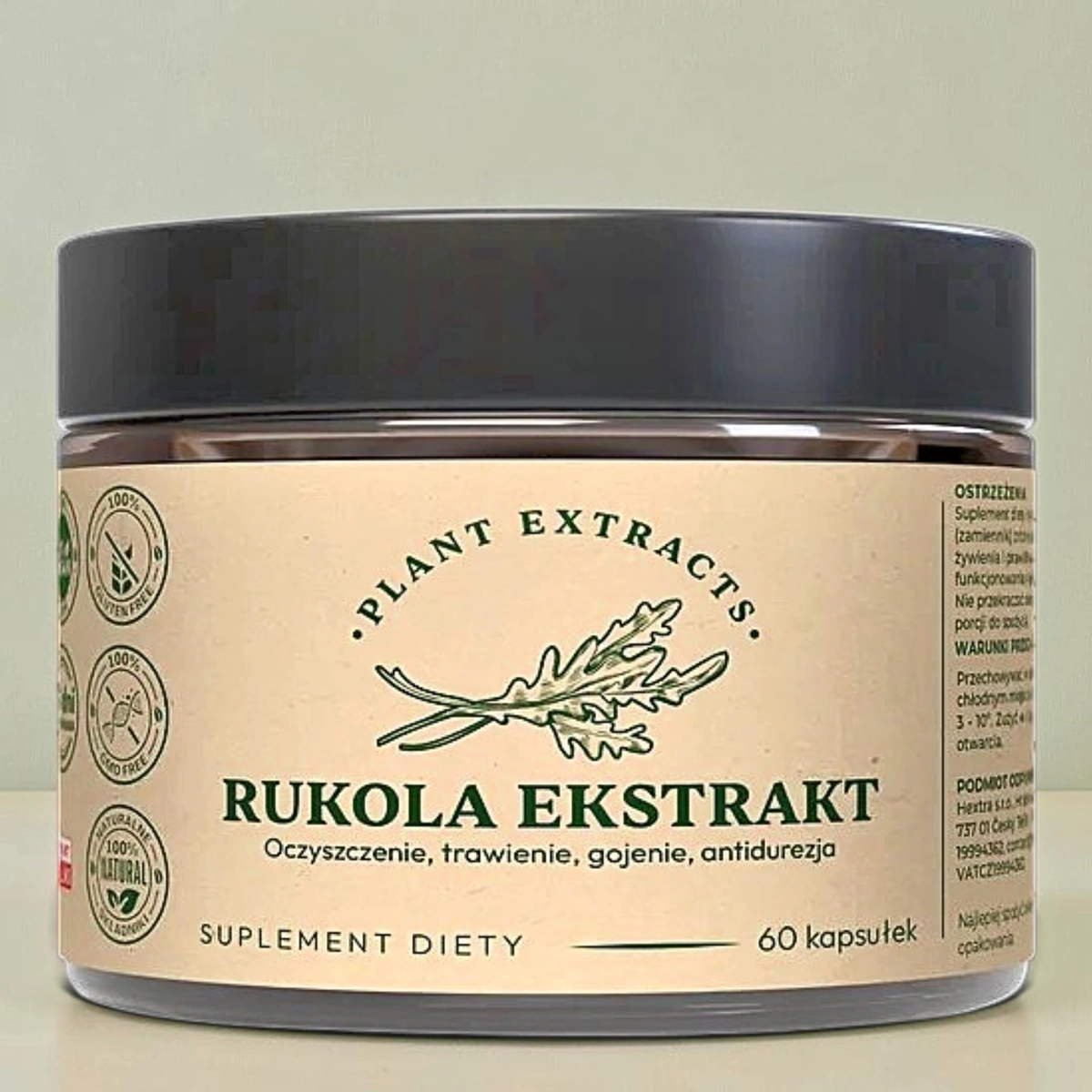 Rukola ekstrakt 60 kapsułek - oczyszczenie, trawienie, gojenie VEGAN
