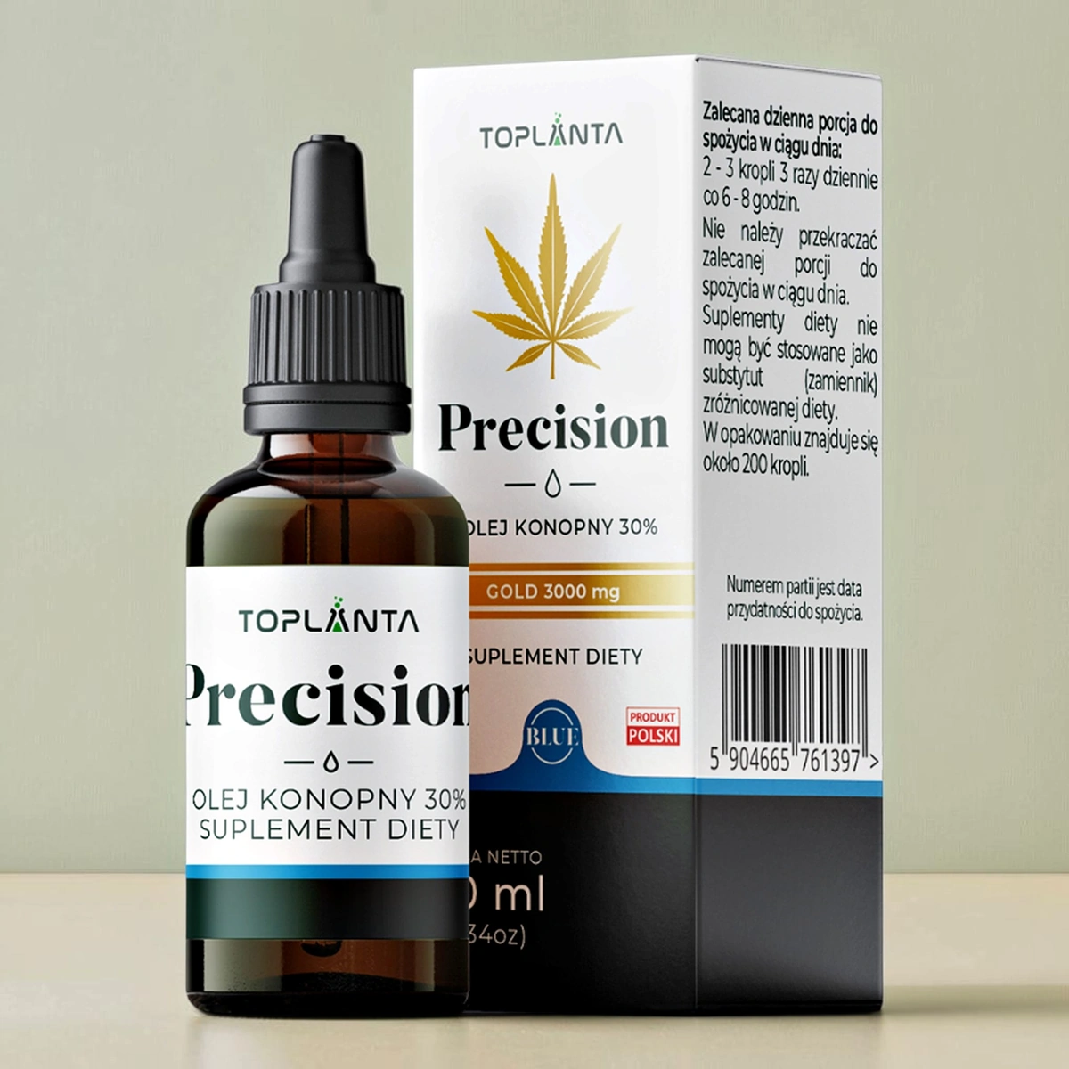 30% BLUE Precision Olej konopny 10 ml Toplanta