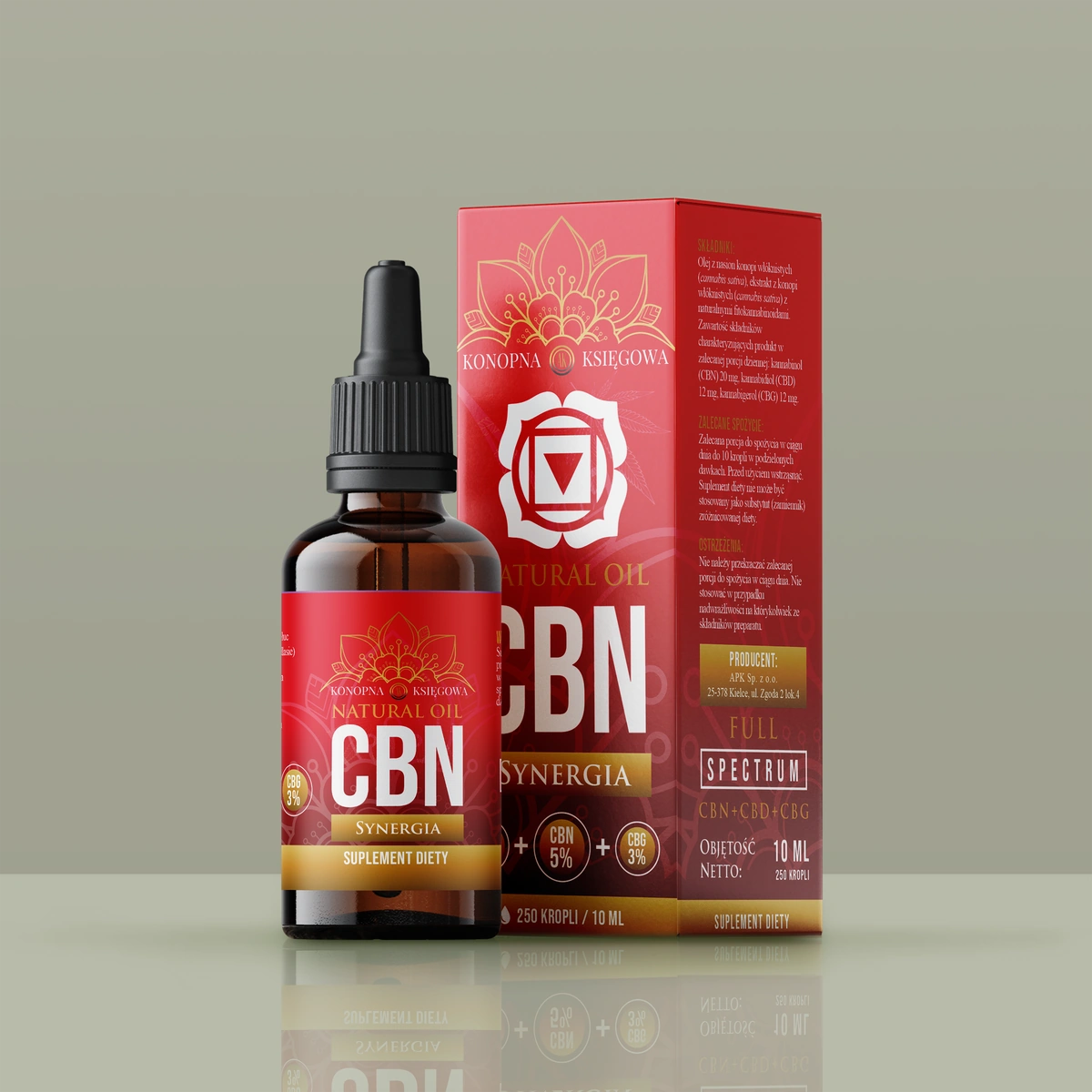 Konopna Księgowa Olejek Konopny CBN 5% CBG 3% CBD 3% 10 ml
