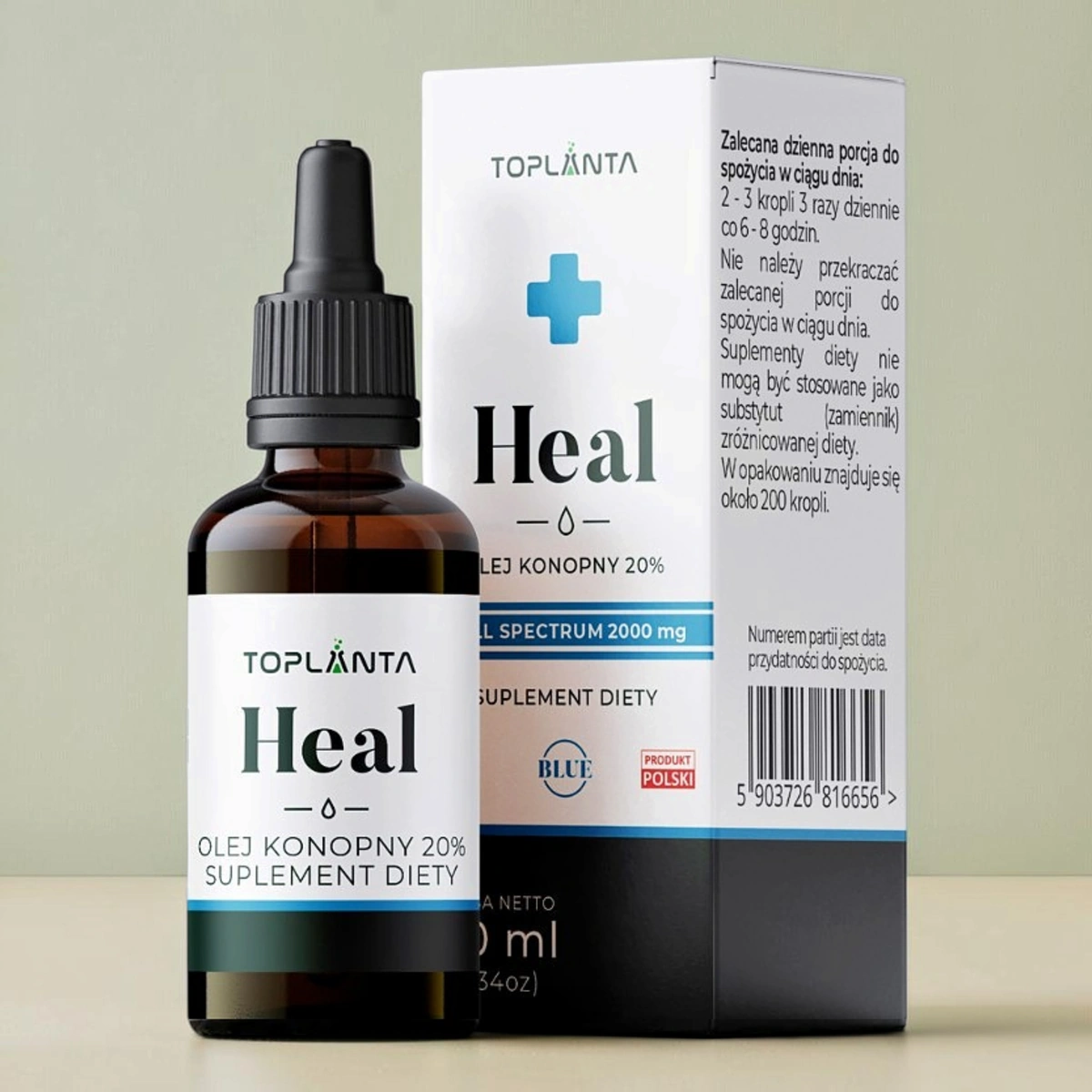 ToPlanta Heal BLUE olej konopny 10% z chmielem i melisą 10 ml