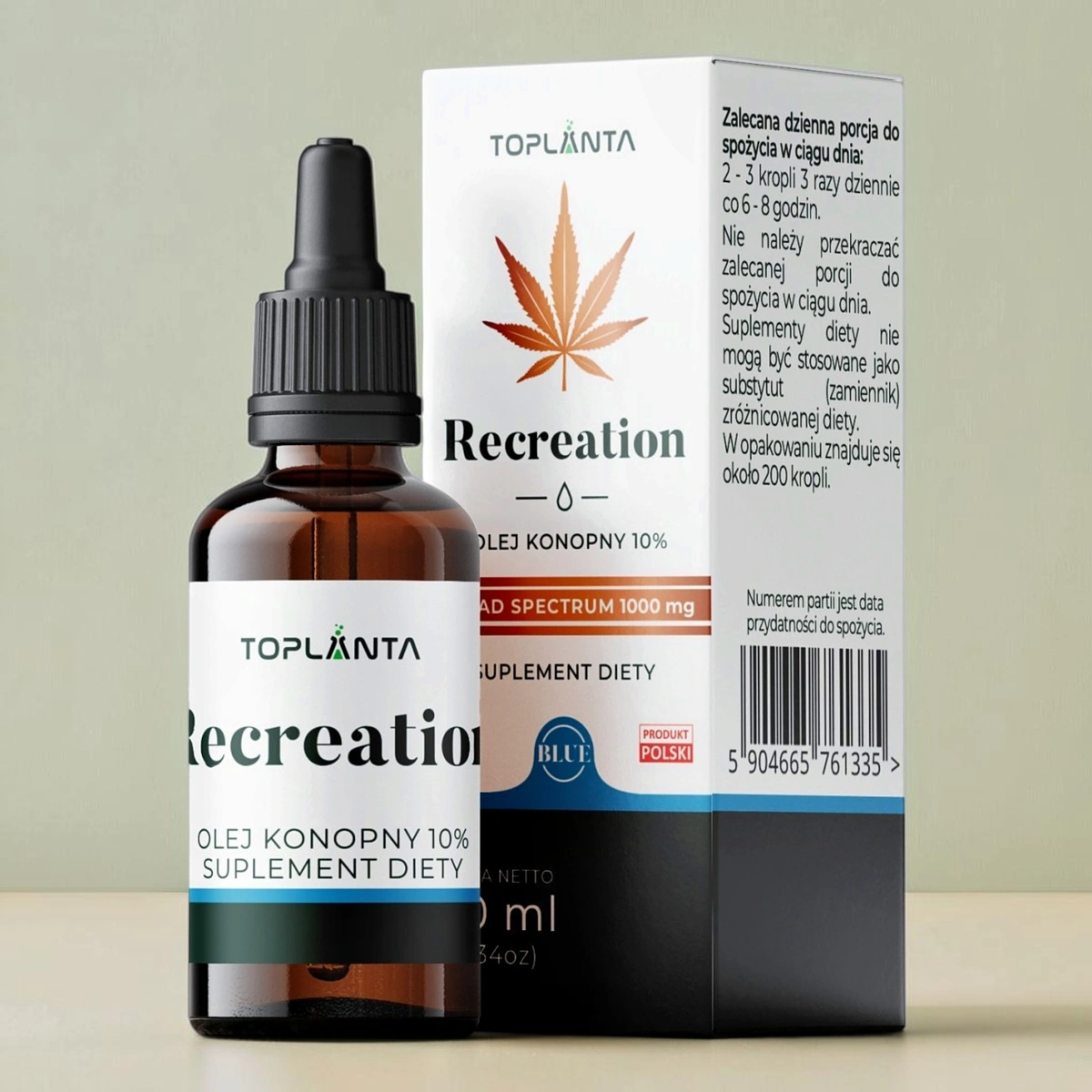 ToPlanta Recreation BLUE olejek konopny full spectrum 10% 10 ml