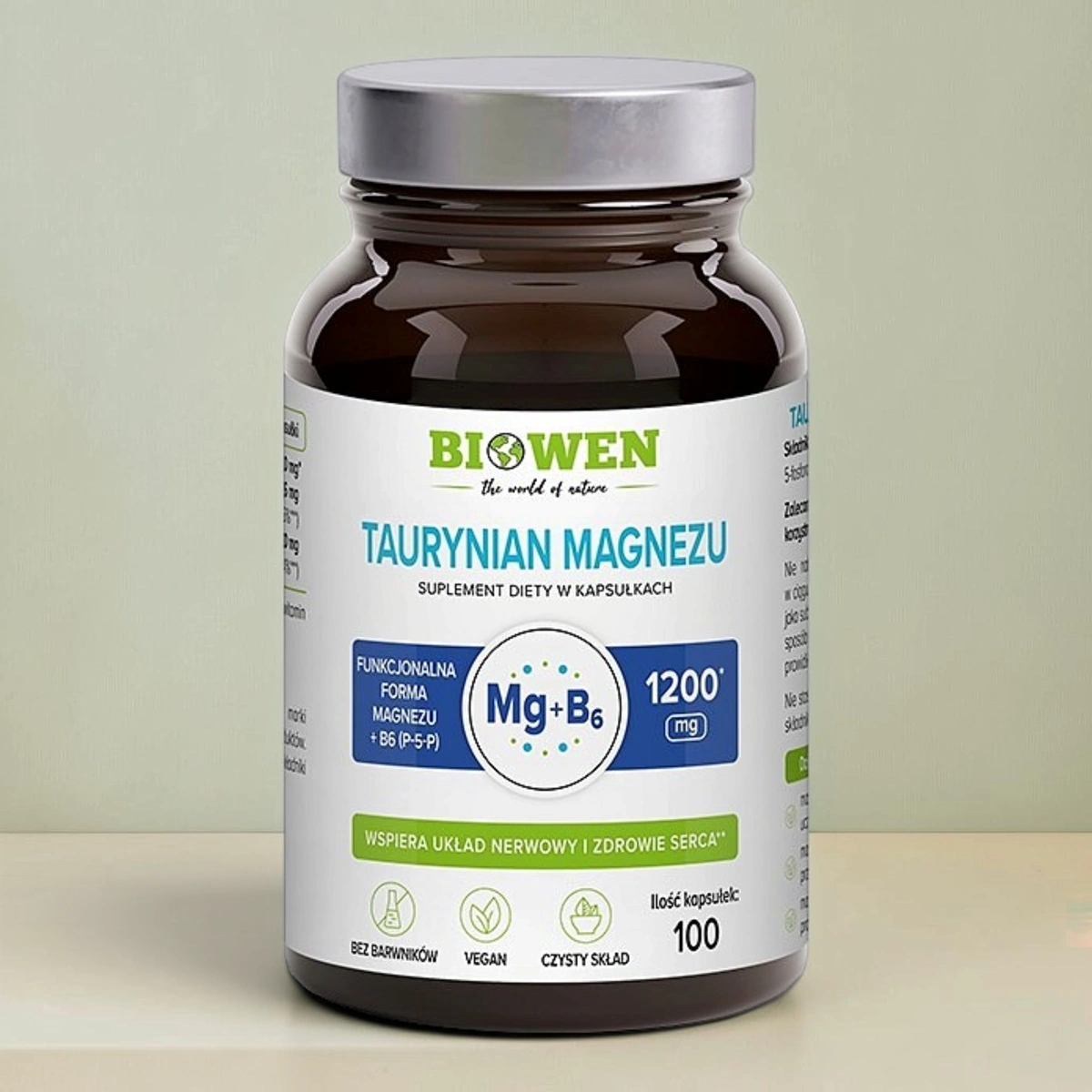 Biowen taurynian magnezu 600 mg układ nerwowy 100 kapsułek