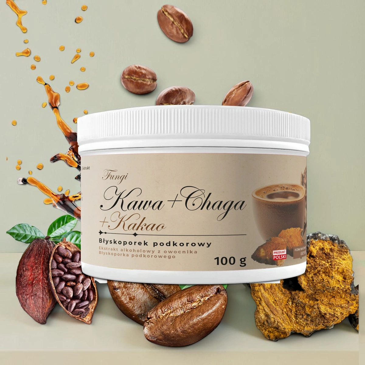 KAWA+CHAGA+KAKAO-Błyskoporek podkorowy - Suplement Diety