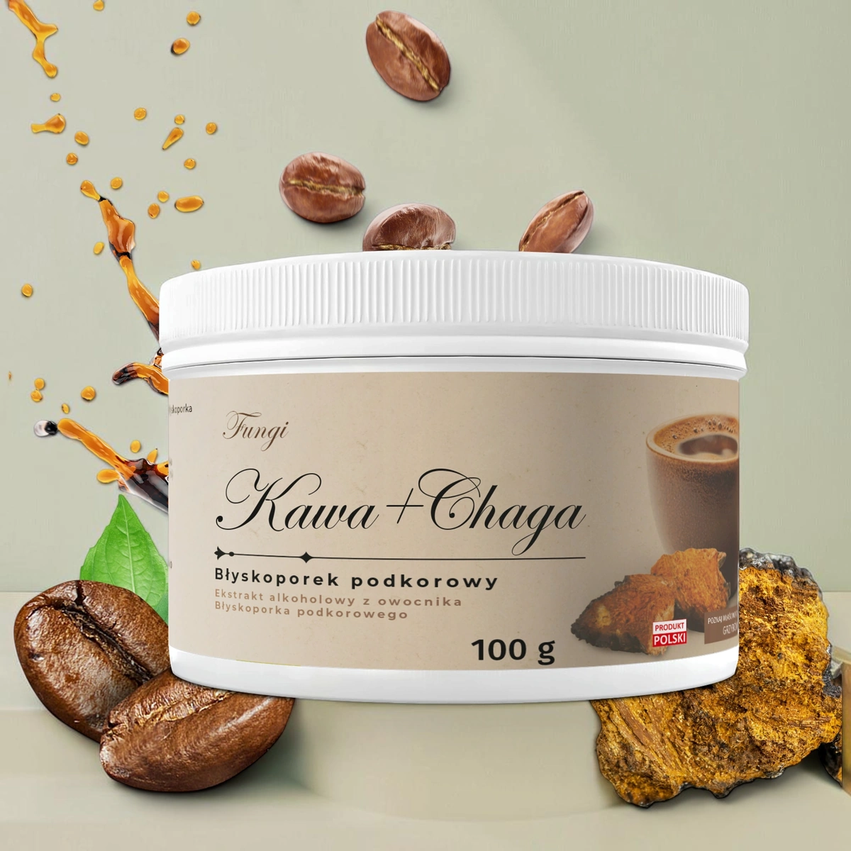 Hextra Kawa + Chaga (błyskoporek podkorowy) 100 g – suplement