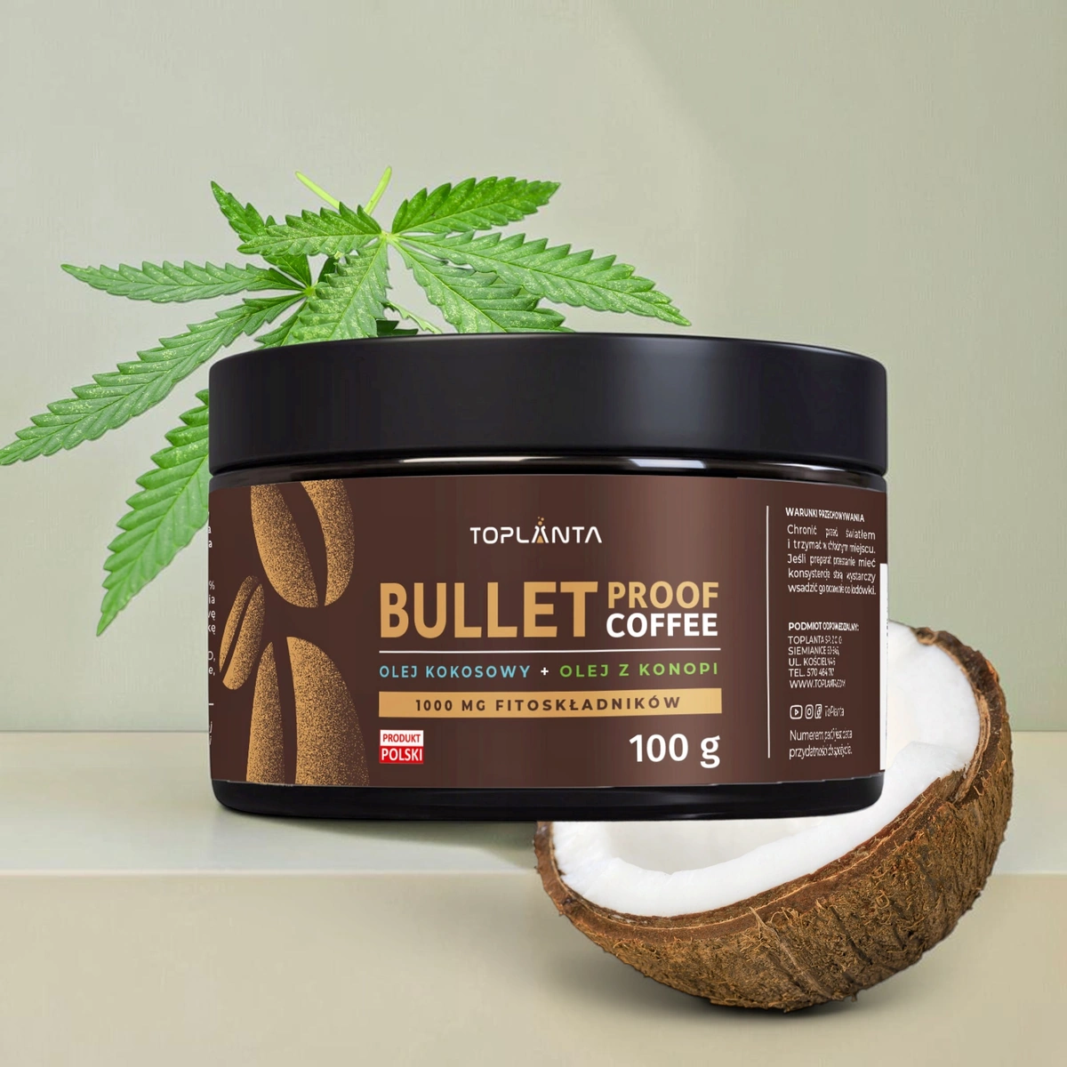 ToPlanta Bulletproof Cafe - dodatek do kawy z olejem kokosowym 100 g