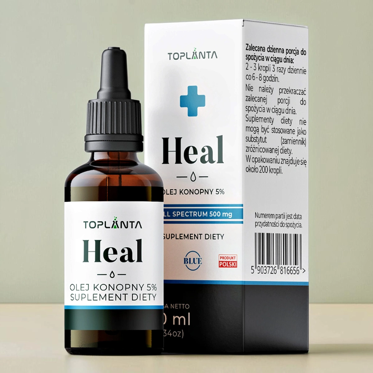 ToPlanta Heal BLUE - olej konopny 5%, 10 ml