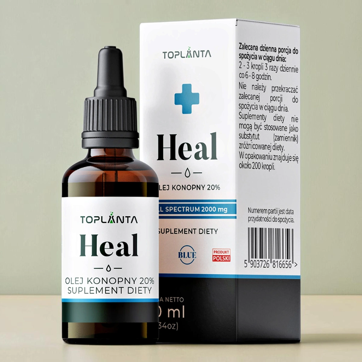Olej konopny Heal BLUE 20% ToPlanta - 10 ml
