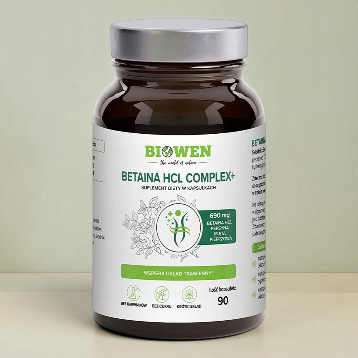 Betaina HCL Complex+ Biowen | wsparcie układu trawienia | - 90 kapsułek
