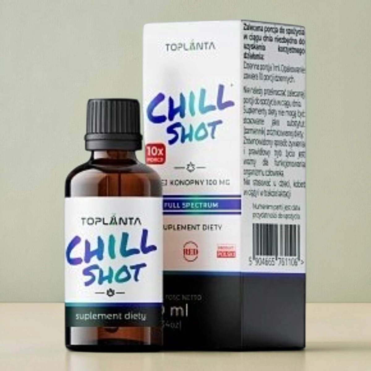 ToPlanta Chill Shot olejek konopny 1% CBD 10 ml