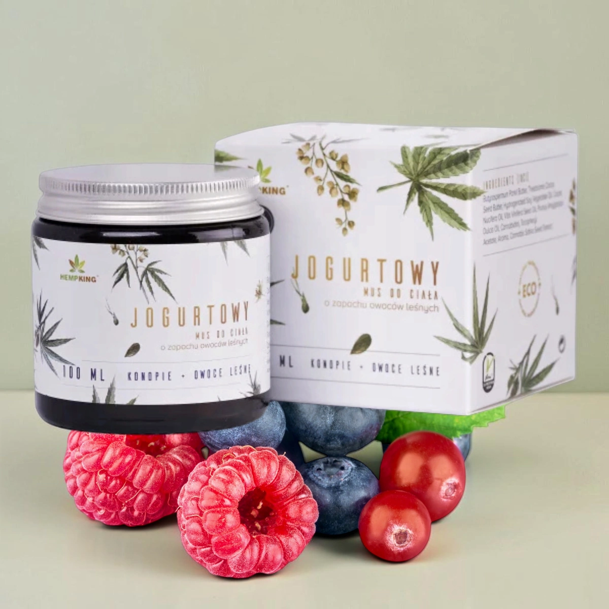 Hemp King 100 ml Mus jogurtowy do ciała owoce leśne Maść