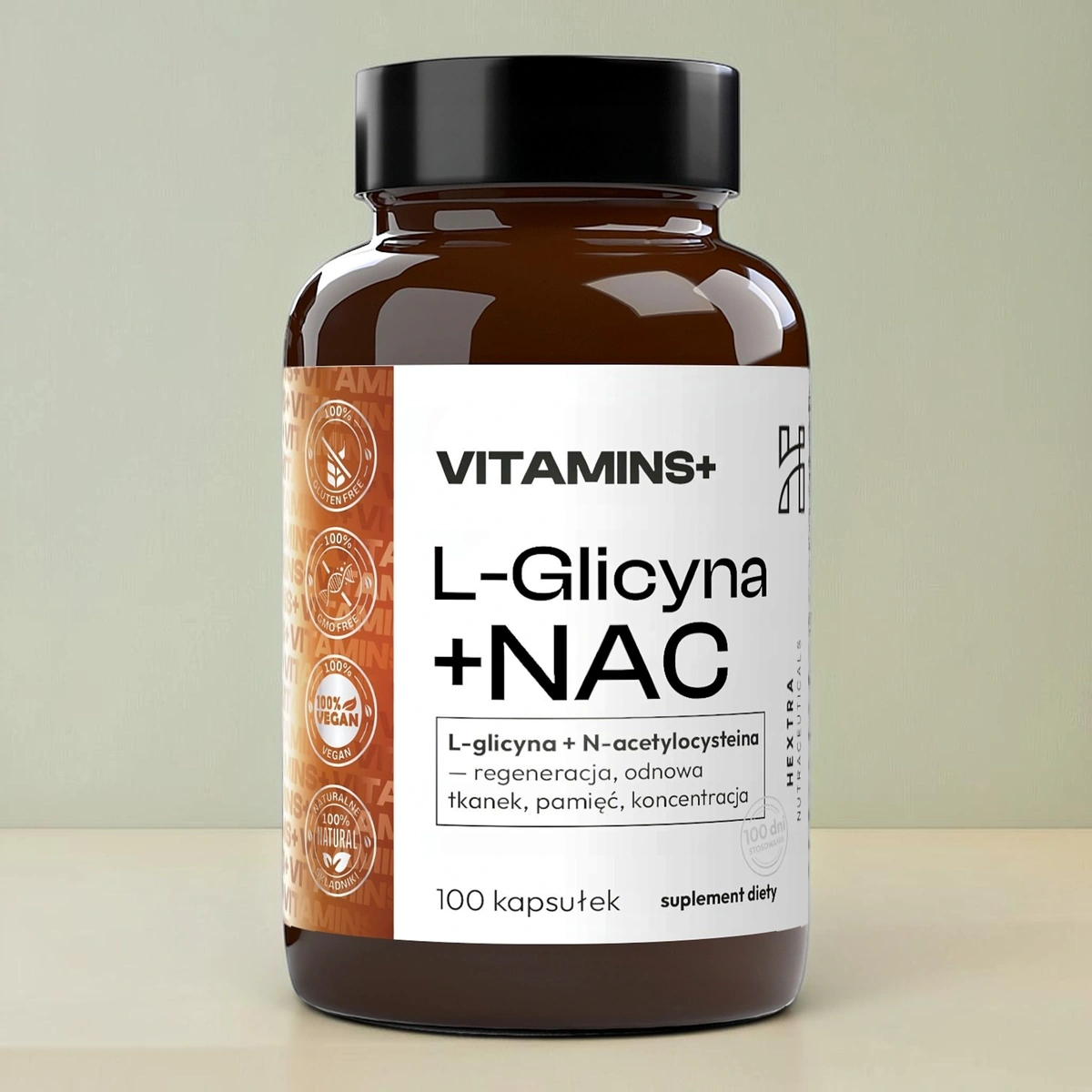 Hextra L-Glicyna + NAC, 100 kapsułek