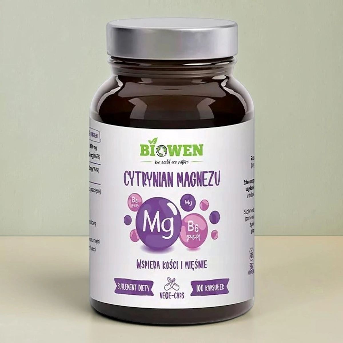 Biowen Cytrynian magnezu 825 mg z B6 100 kapsułek