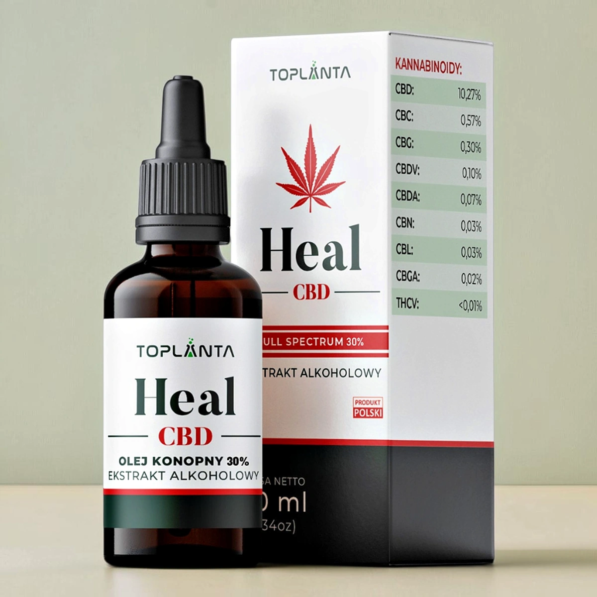 ToPlanta olejek konopny 30% Heal Red 10 ml z ziołami