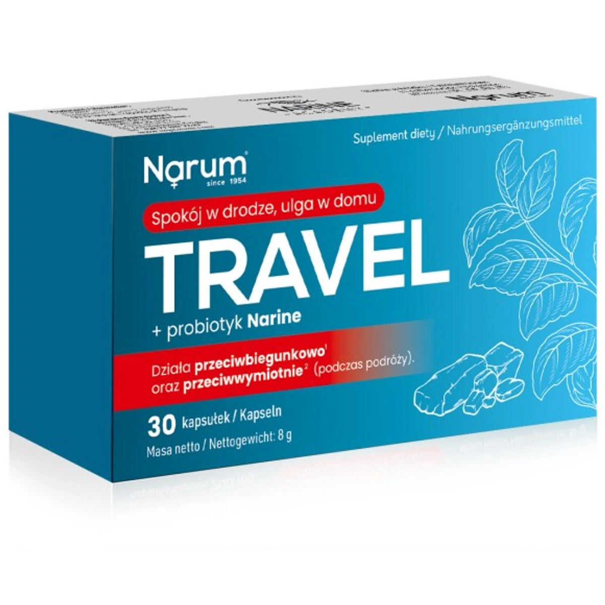 Narine Narum Travel probiotyk 200 mg, 30 kapsułek
