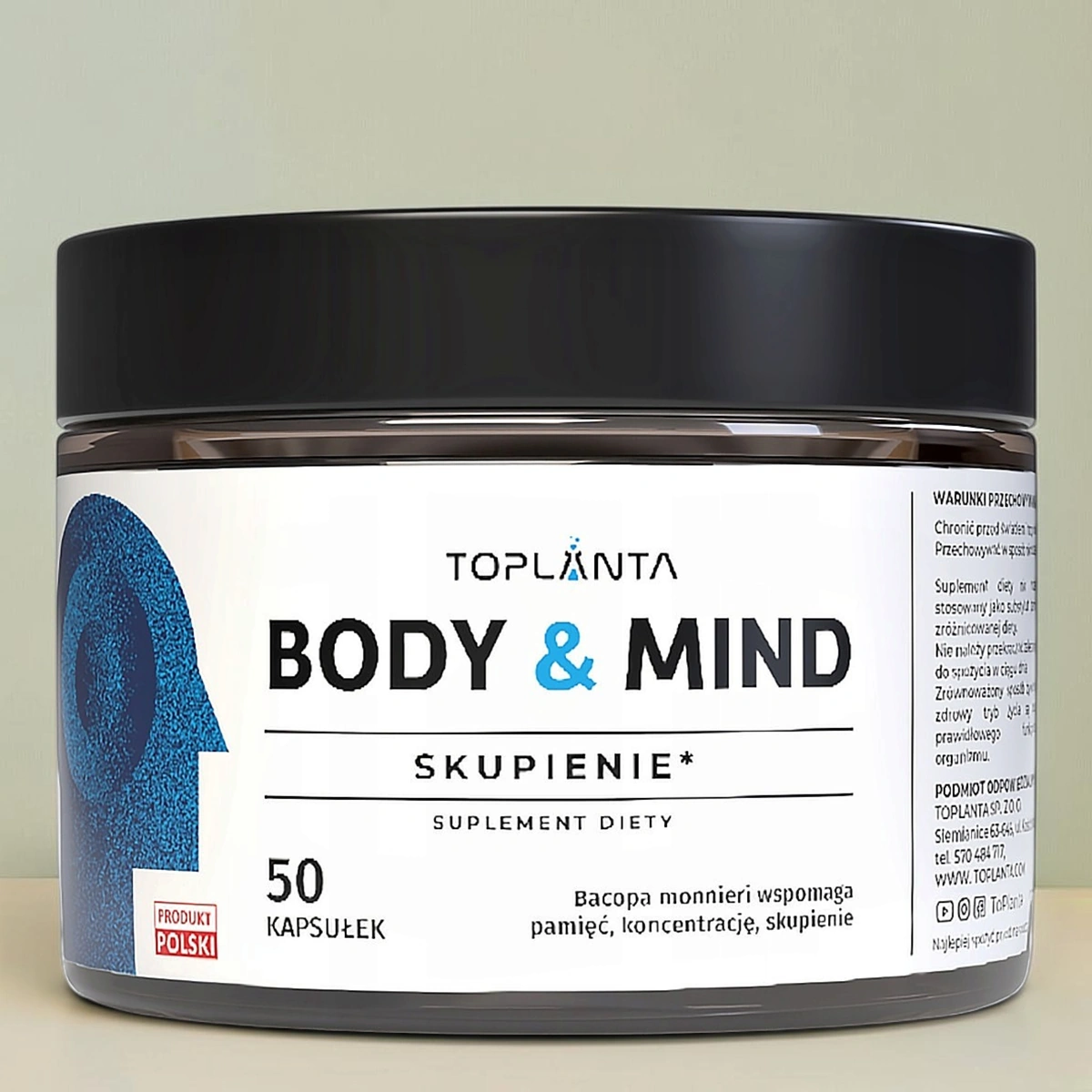 Body i Mind - Kordyceps, Bacopa Monnieri, Hupercyna A 50 kapsułek