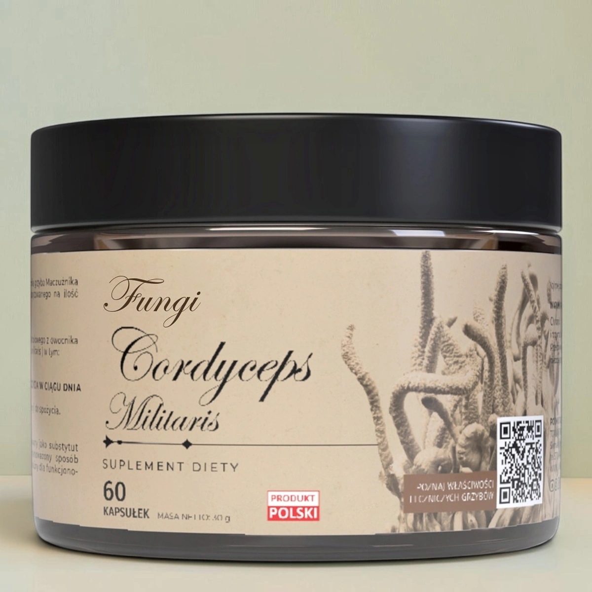 Cordyceps militaris - Maczużnik bojowy standaryzowany CERTYFIKATY 60 kaps.