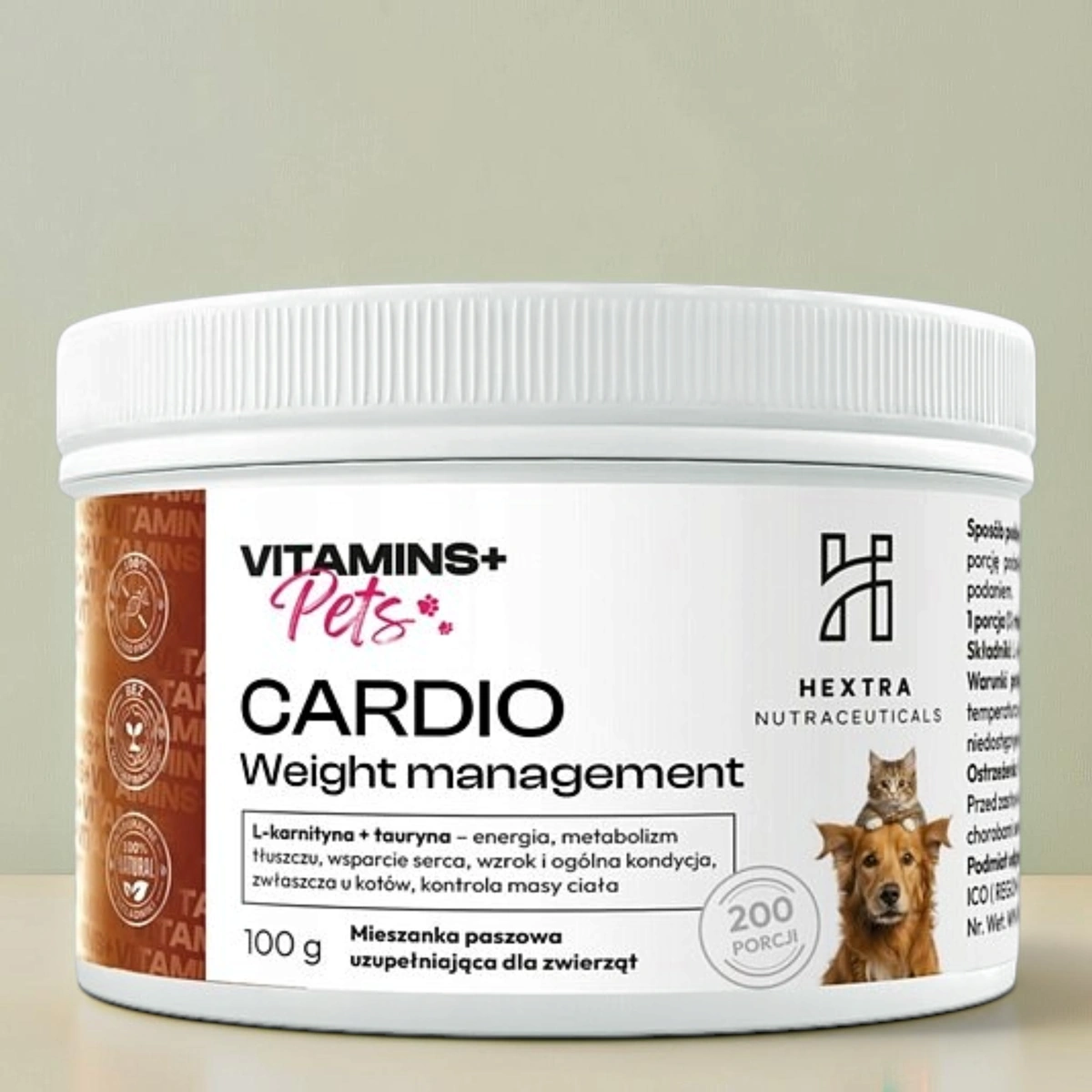CARDIO Weight management 100 g PETS L-KARNITYNA + TAURYNA dla zwierząt