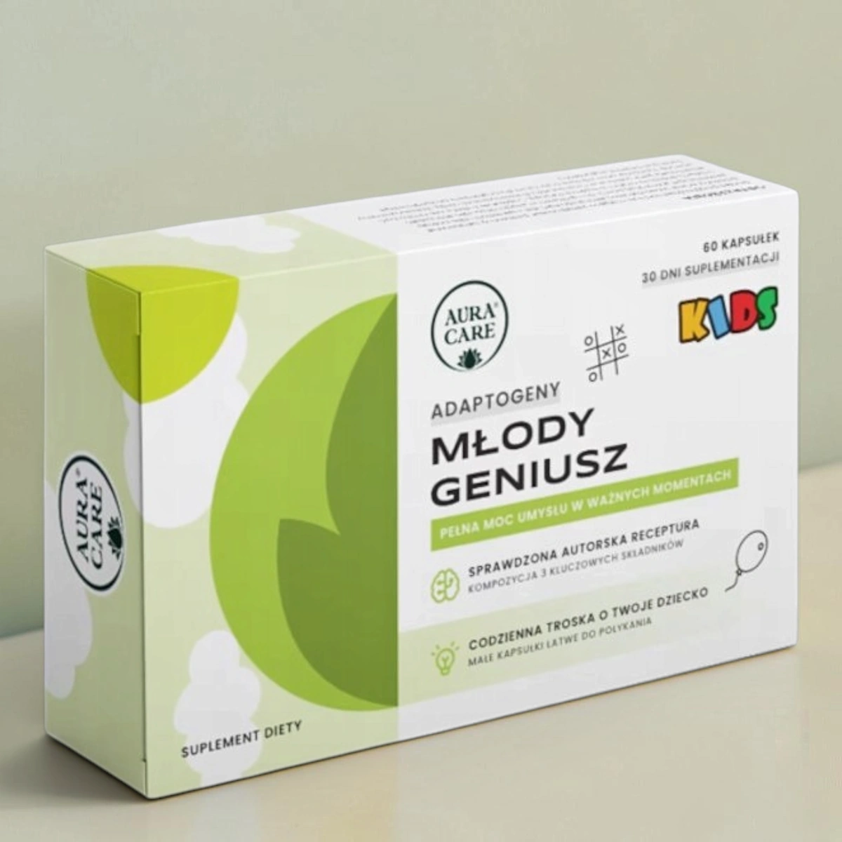 Aura Care Kids Młody Geniusz, kapsułki żelowe, 60 szt., bez GMO
