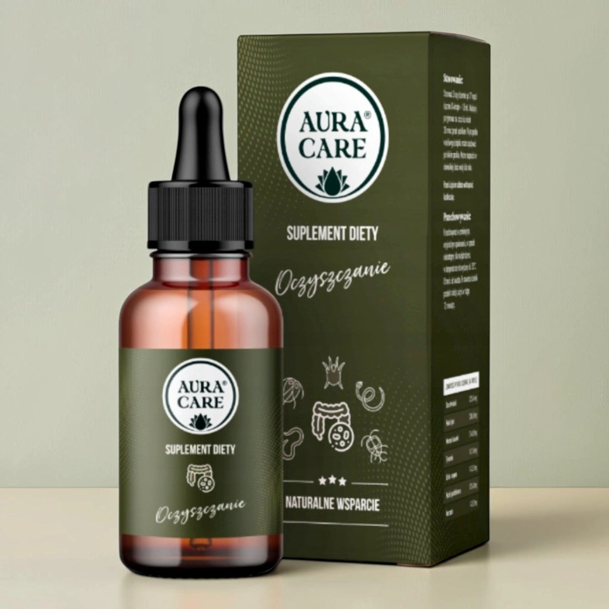 Aura Care Odrobaczanie krople 50 ml, ekstrakty roślinne, wegański