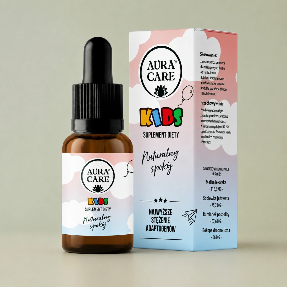 Aura Care KIDS Naturalny spokój dla dzieci, krople 15 ml