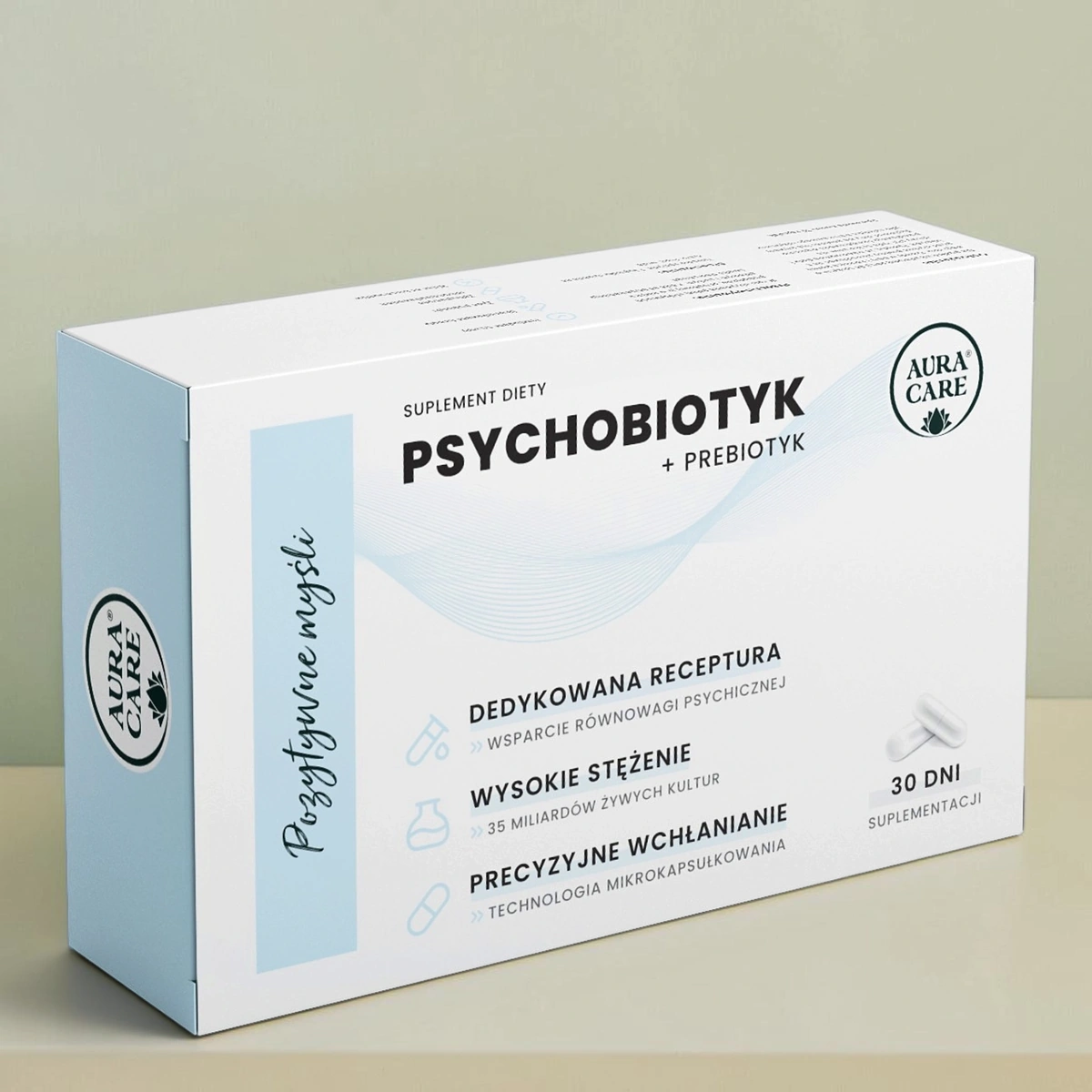 Aura Care Pozytywne myśli Psychobiotyk + Prebiotyk 35 mld CFU 30 kapsułek