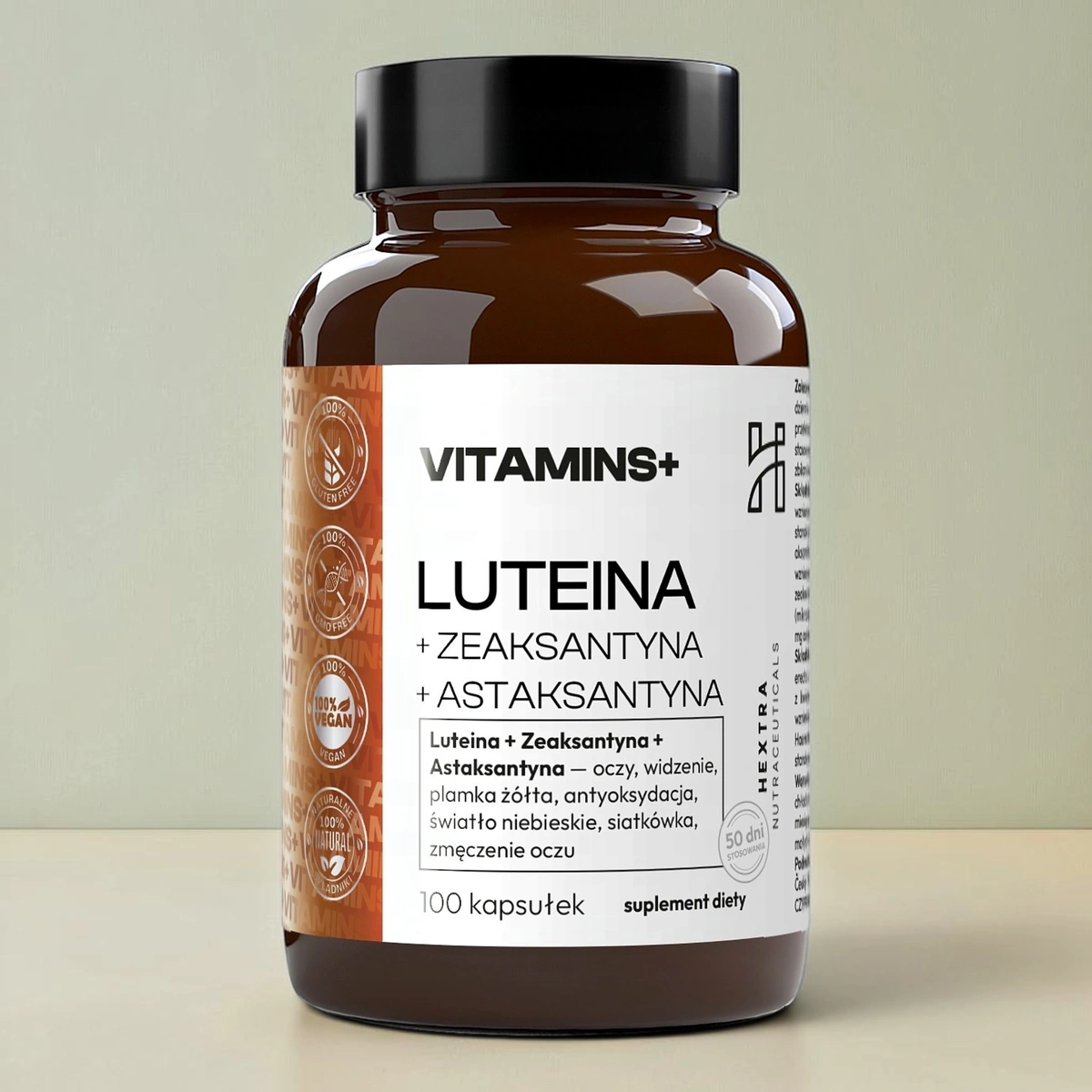 Luteina + Zeaksantyna + Astaksantyna 100 kaps. - karotenoidy