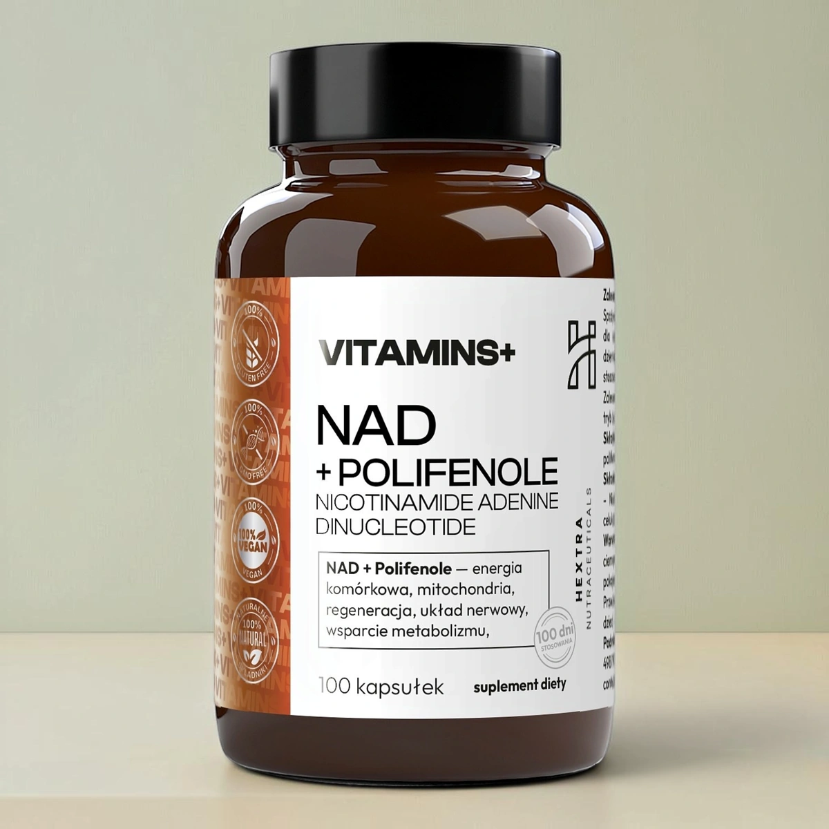 NAD+ Polifenole 100 kaps. - dinukleotyd nikotynamidoadeninowy