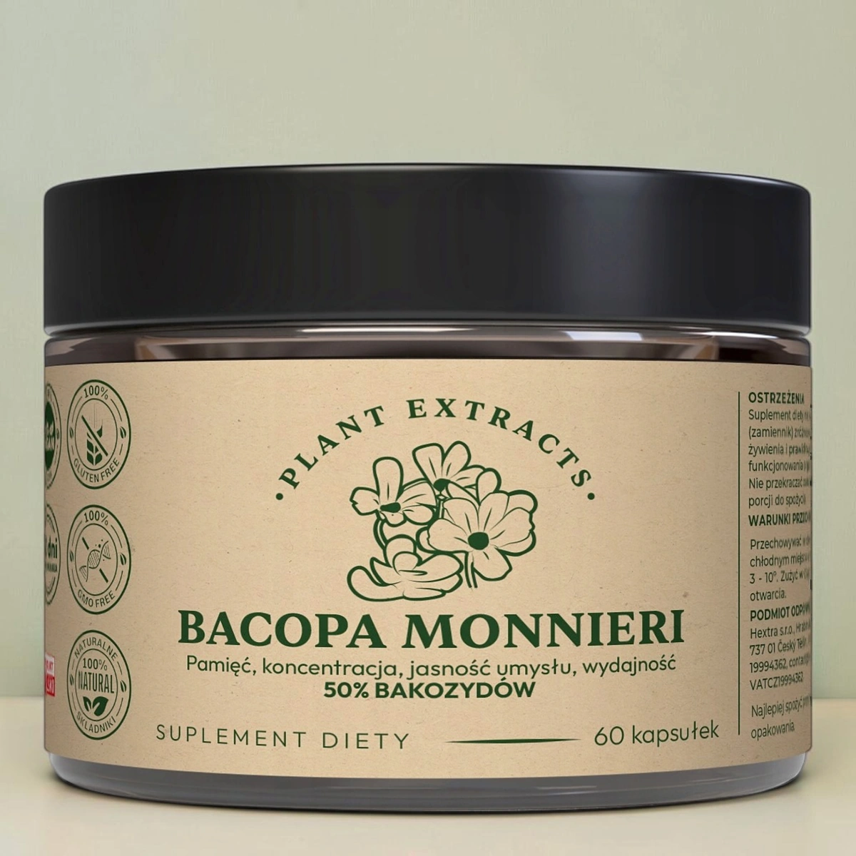 Bacopa monnieri 50% bakozydów, 60 kaps. - pamięć, koncentracja, wydajność