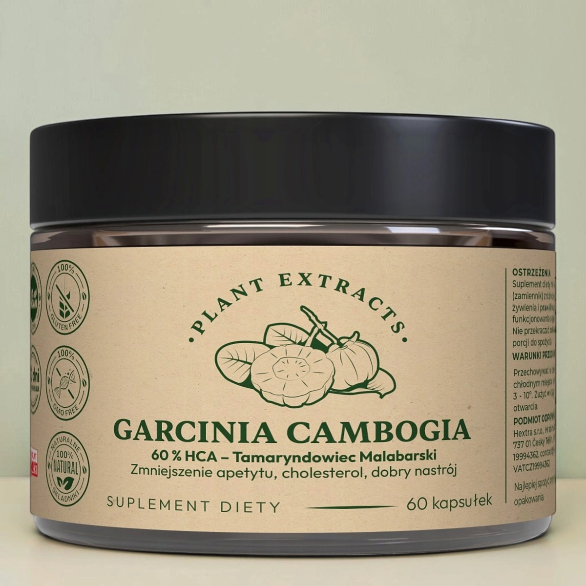 Garcinia cambogia 60% HCA – ekstrakt standaryzowany 60 kapsułek