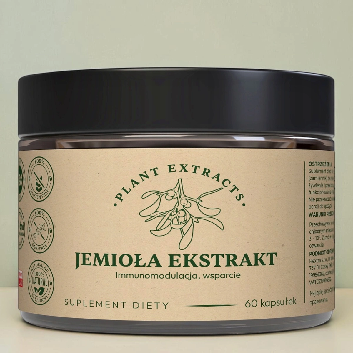 Jemioła ekstrakt 500 mg | 60 kapsułek - immunomodulacja, wsparcie
