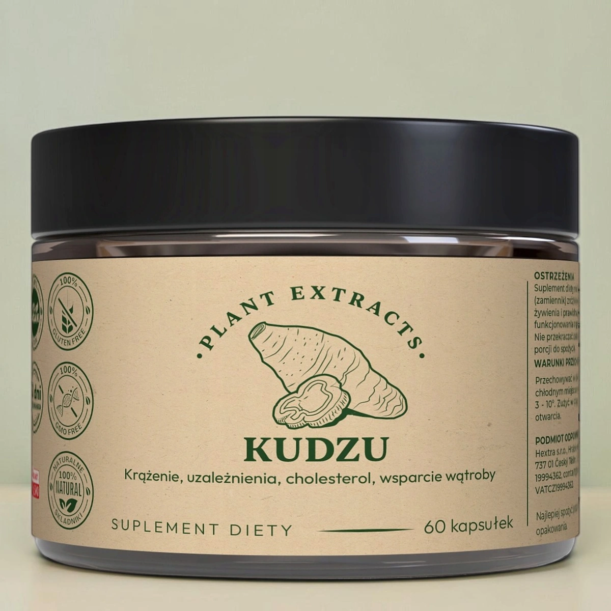 Kudzu ekstrakt z korzenia (Pueraria lobata) 60 kapsułek