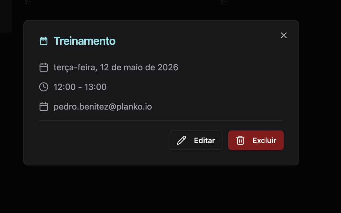 Edição de eventos do Google Calendar diretamente no Planko