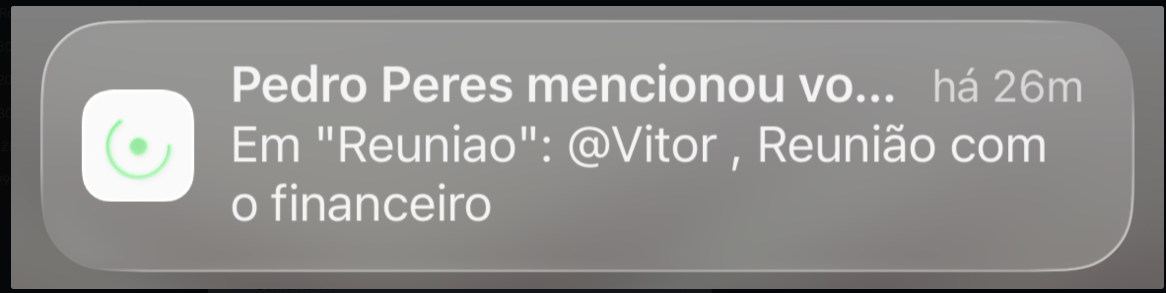 Destaque visual de @menção em comentário publicado de tarefa no Planko