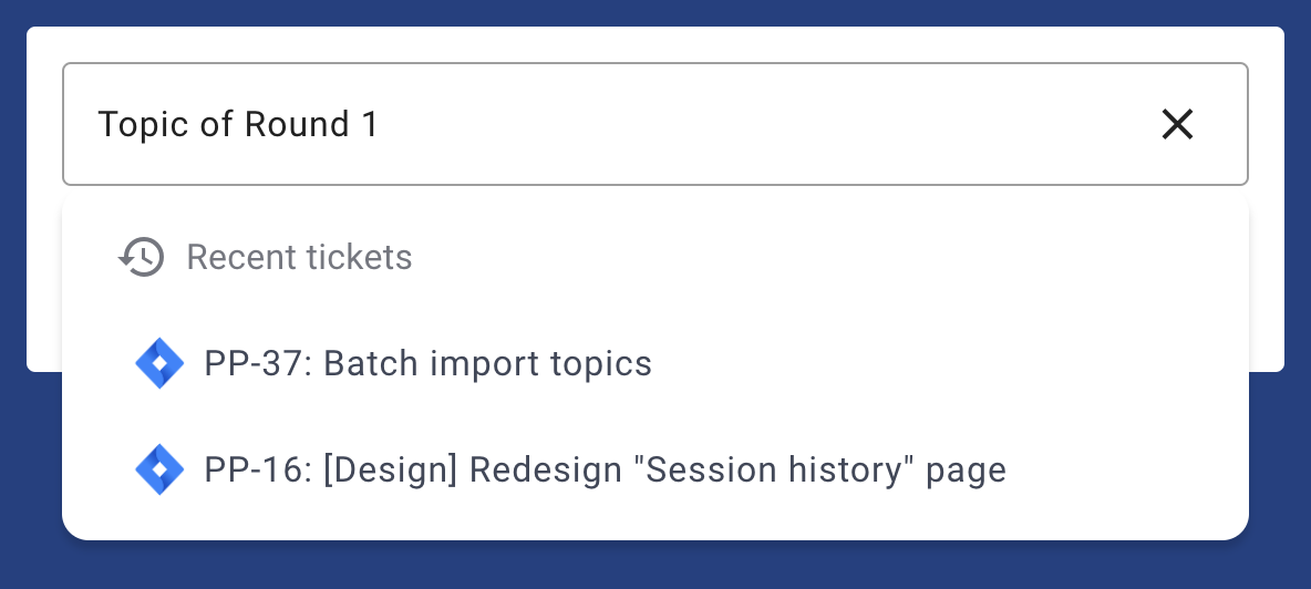 Recent issues in the JIRA dropdown