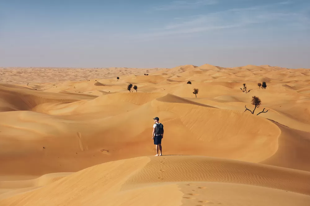 Hiking in the Abu Dhabi Desert