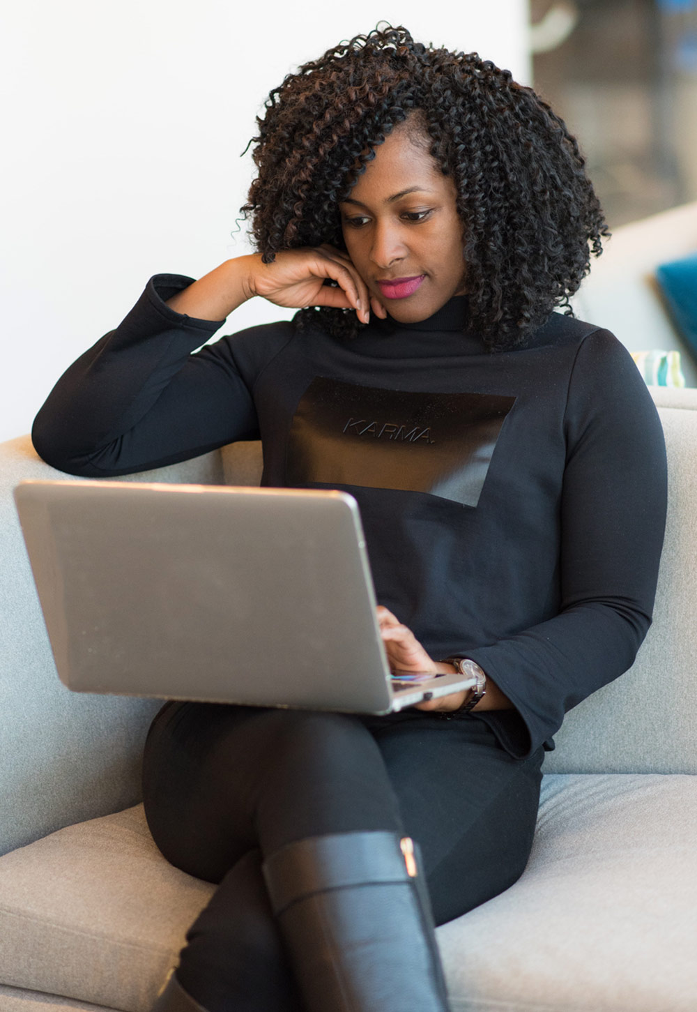 woman on computer