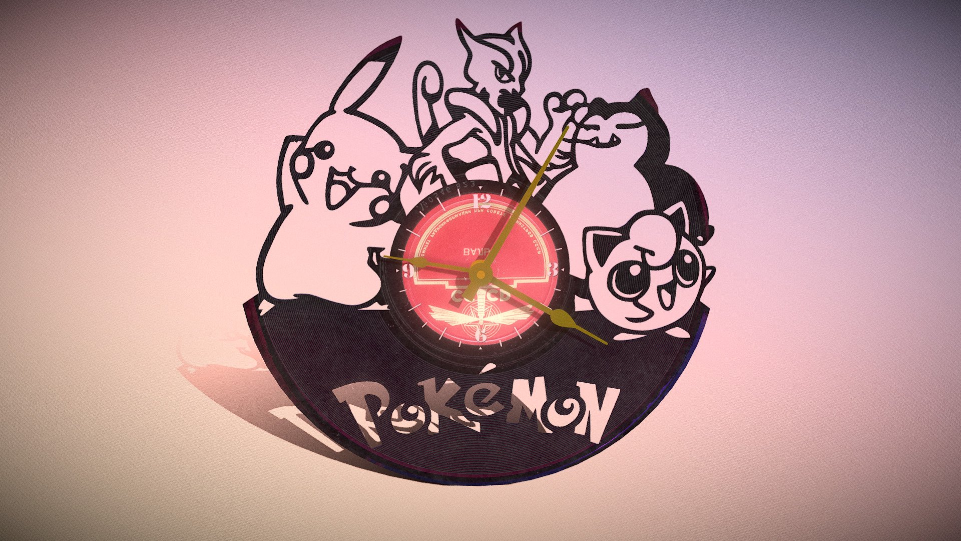 Clock Vinyl Pokemon