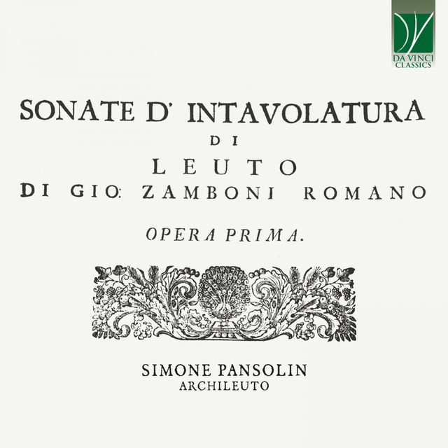 Couverture de Zamboni: sonate d'intavolutara di leuto di gio zamboni romano