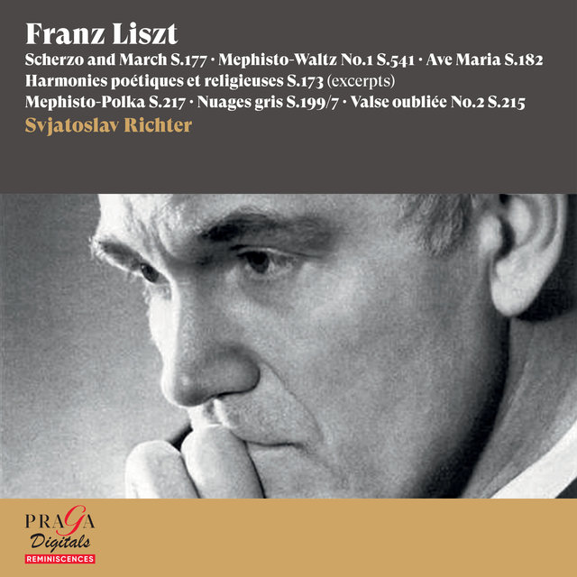 Couverture de Franz Liszt: Scherzo and March, Mephisto Waltz No. 1, Harmonies poétiques et religieuses (excerpts) & other piano works