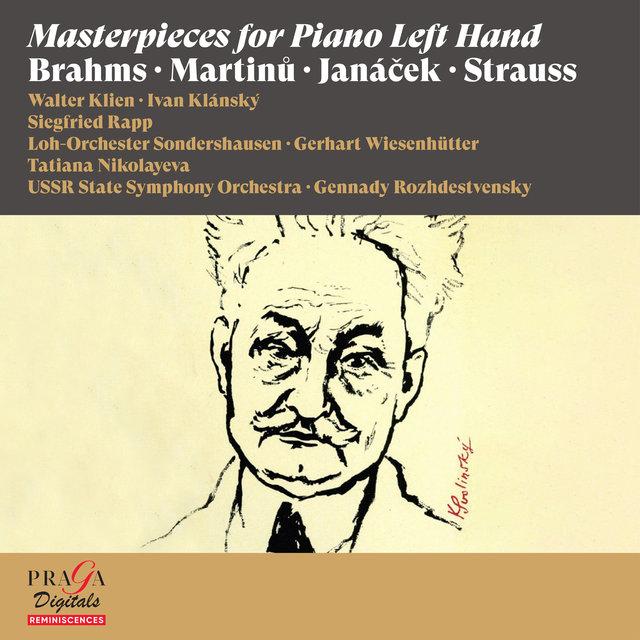 Couverture de Masterpieces for Piano Left Hand [Brahms, Martinů, Janáček, Strauss]