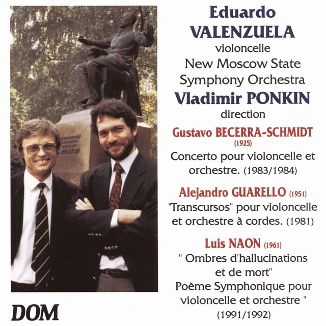 Couverture de Becerra-Schmidt: Concerto pour violoncelle et orchestre - Guarello: Transcursos pour violoncelle et orchestre & Naon: Ombres d'hallucinations et de mort