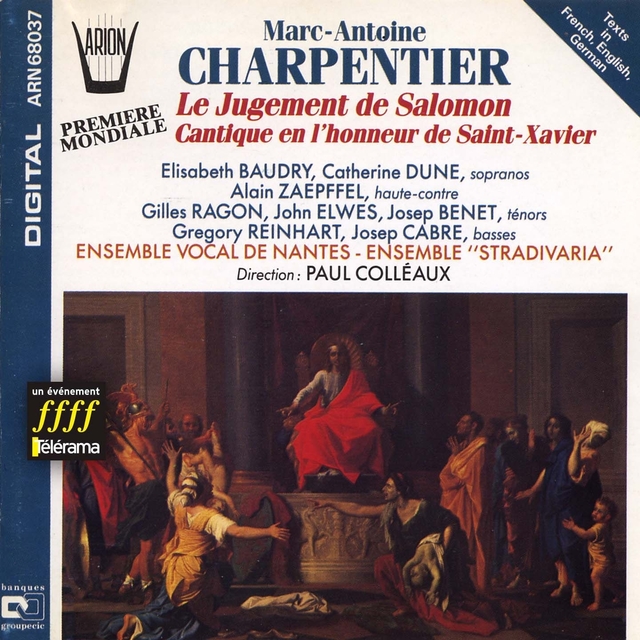 Couverture de Charpentier : Le Jugement de Salomon  Cantique en l'honneur de Saint-Xavier