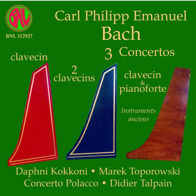 Couverture de C. P. E. Bach: 3 Concertos sur instruments anciens