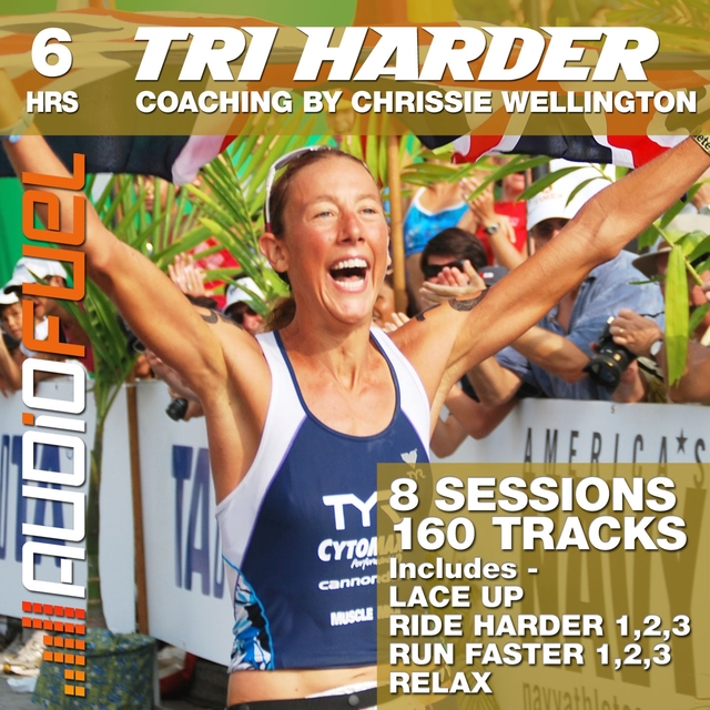 Couverture de Tri Harder With Coaching from Chrissie Wellington - Podium Bundle Includes 8 Sessions: Motivation to Lace Up. Turbo Training With Ride Harder 1, 2 and 3. Interval Training With Run Faster 1, 2 and 3. Relax and Visualise With Chrissie