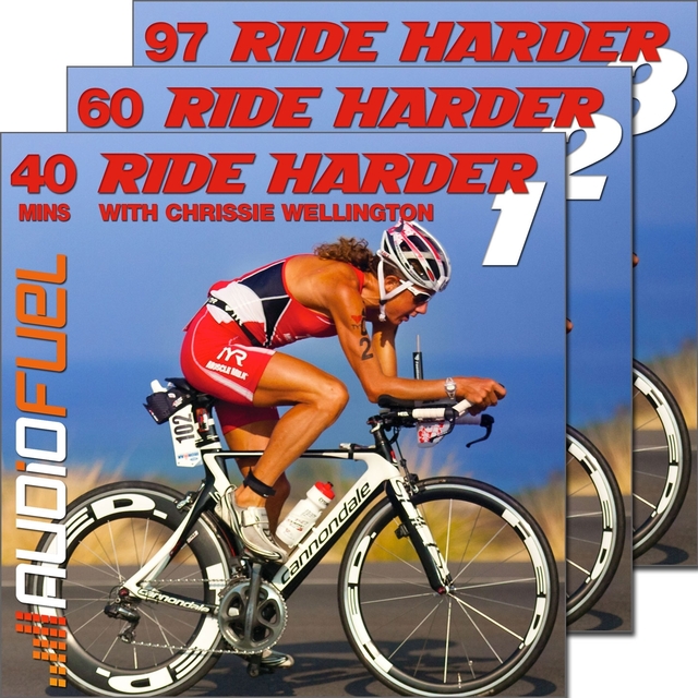 Couverture de Ride Harder With Coaching from Chrissie Wellington.  Bundle Includes 3 Sessions:  Turbo Training, Indoor Training or Spinning With Ride Harder 1, 2 and 3.