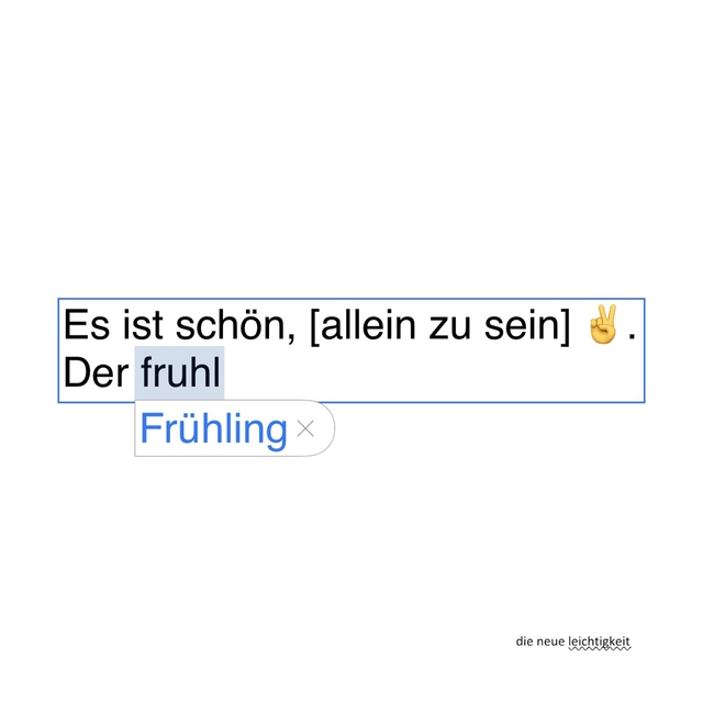 Allein zu sein