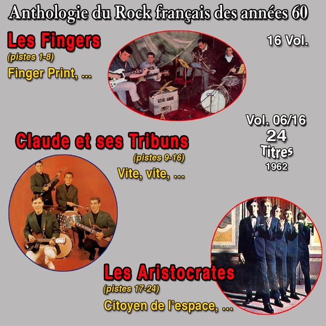 Couverture de Anthologie des groupes de rock français des années 60 - 16 Vol. - Les aiglons - les Bourgeois de calais - les missiles - les cousins - Vol. 6 / 16