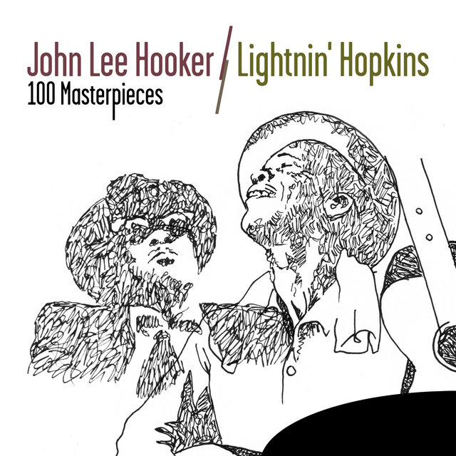 Couverture de 100 Masterpieces: John Lee Hooker & Lightnin' Hopkins