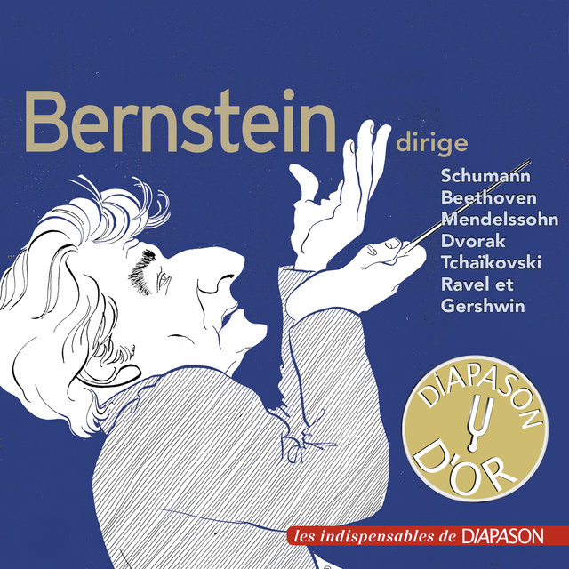 Couverture de Leonard Bernstein dirige Beethoven, Dvorak, Gershwin, Mendelssohn, Ravel, Schumann & Tchaïkovski (Les indispensables de Diapason)